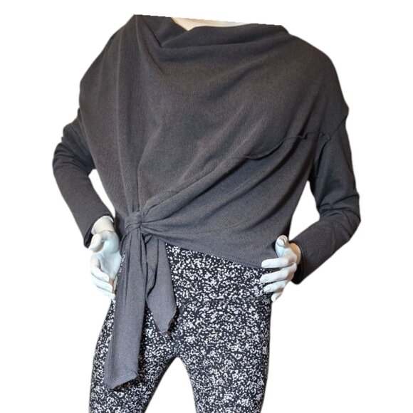 UMGEE Grey Long Sleeved Slouch Off Shoulder Shirt sz M - Picture 7 of 10